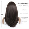 Esmee Long Straight Black Brown Wigs for Women Natural Synthetic