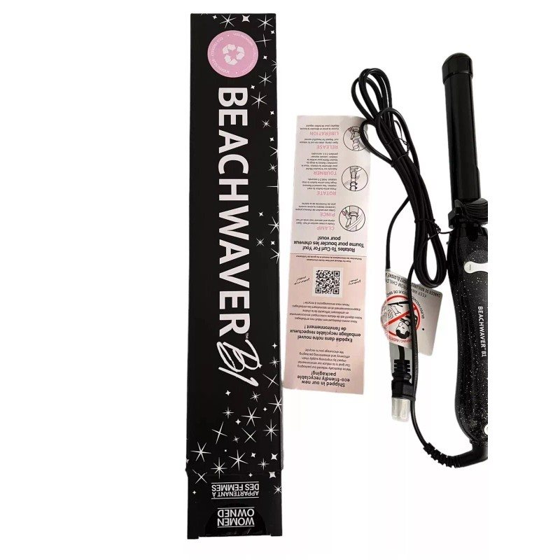 Beachwaver B1 Rotating Curling Iron in Black Glitter - Brand