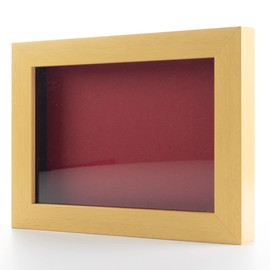 Natural 24x30 Large Shadow Box Display Wooden Frame with Red Acid-Free Backing UV Acrylic & Hanging Hardware - with 3/4" Usable Depth - Great Jersey Frame Display Case Shadowbox