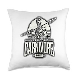 Hardcore Carnivore Diet, Meat lover, Carnivore food pyramid Throw Pillow