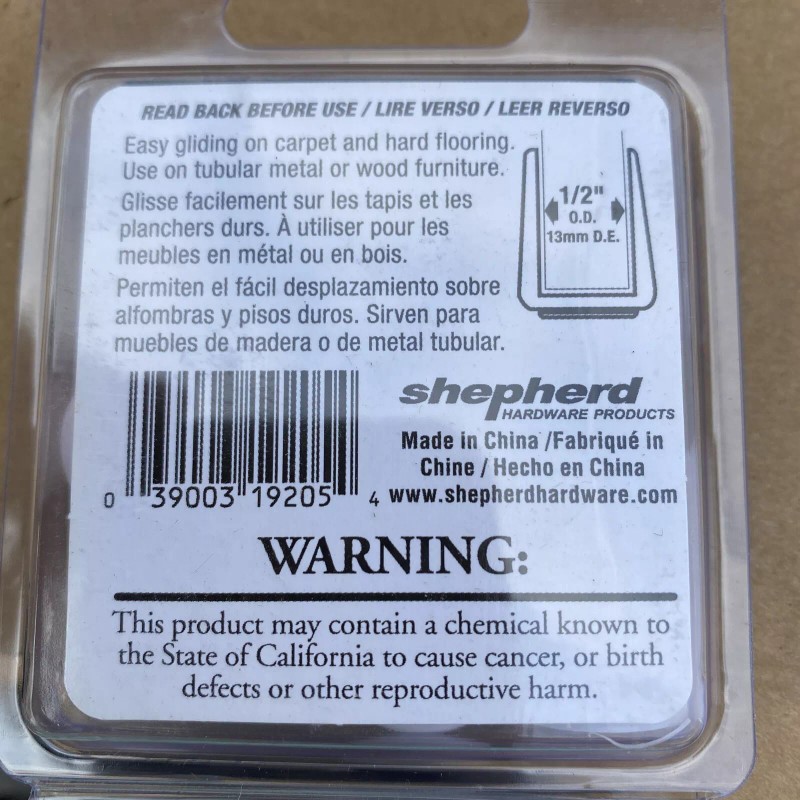 Shepherd Hi-Vinyl Leg Tips 1/2" 13mm #19205 - White -