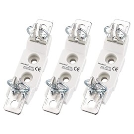 Heschen Portafusibles de cerámica de un solo polo, NH00, 160 A, 690 V, 12 W, para NH Fuse-Link, paquete de 3