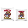 Turkey and Touchdowns Football Thanksgiving Game Day Throw Pillow