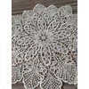 Yulakes White Lace Round Embroidery Table Placemat, Handmade Lace Doily,