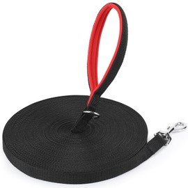 HAPPY HACHI Recall Lead for Dogs, 3 m, 5 m, 10 m, 15 m, 20 m, 25 m, 30 m, 33 m, Nylon Dog Lead with Hand Loop, Training Lead with D Carabiner for Large to Small Dogs