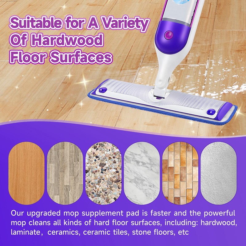 8 Pack Reusable Mop Pads Compatible for Swiffer PowerMop,Microfiber Mop