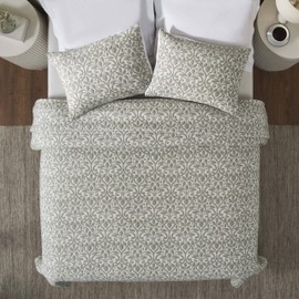 Superior Cotton Blend Coverlet, Home Decor, Decorative Bed Spread, Aesthetic Master/Guest Bedroom, Medium Weight Blanket, Matelasse Coverlet, Bedding Essentials, Vineyard Collection, King, Olive Green