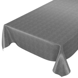 ANRO Wax Tablecloth Oilcloth Anthracite Linen Look 160 x 140 cm