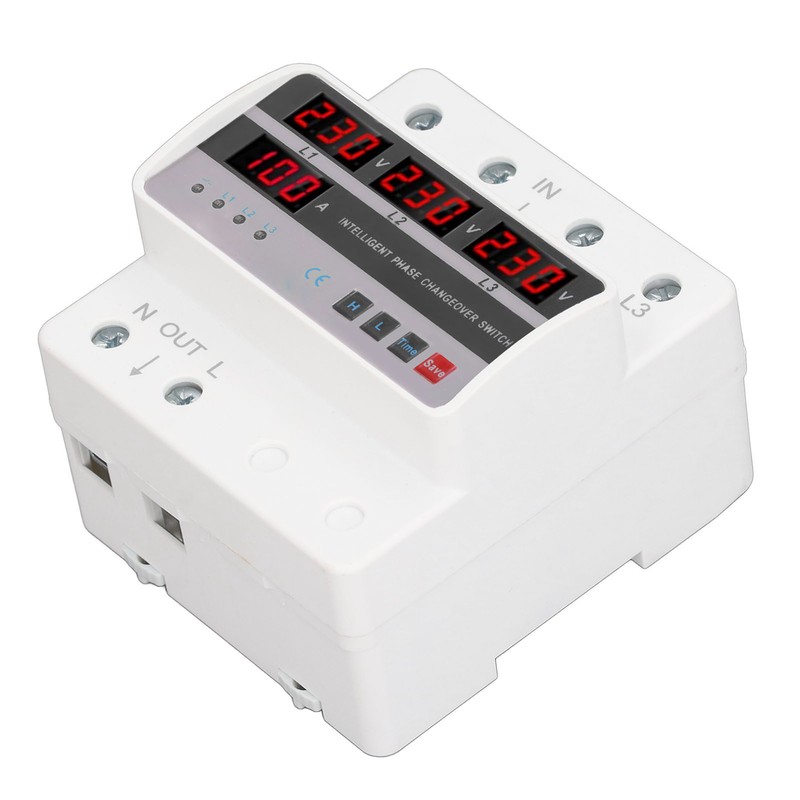 3 Phase Voltage Transfer Switch DIN Rail Mounted Electrical Selector