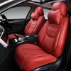 TIEHESYT Martha Red Car Seat Covers Front Pair, Breathable Leather