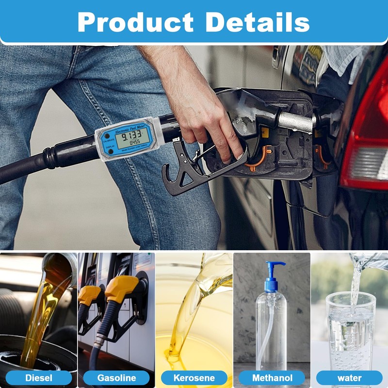 UwinVwin 3/4" Digital Water Meter and Fuel Meter Diesel Meter