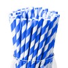 PakTalk Pack of 100 Paper Straws, Dark Blue Paper Straws,