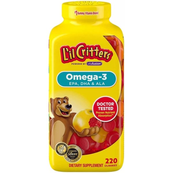 L'il Critters Lil Critters Omega 3 Para Niños 220 Gomitas Hecho En Usa