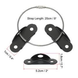 MECCANIXITY Furniture Anchors, 8 Inch Anti Tip Furniture Anchors Stainless Steel Furniture Securing Wall Anchors for Earthquake Straps Home Safety, Black 6 Sets