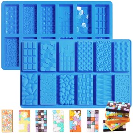 Sidosir 2025New Deep Small Chocolate Bar Mold for Mini Dubai, 2Pcs Chocolate Bar Mold for Dubai Chocolate Bar Pistachio, Silicon Candy Chocolate Bar Mold (12-in-1)