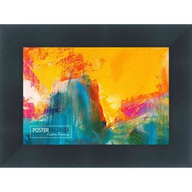 Poster Palooza A3 16.5x11.7 Contemporary Black Complete Wood Picture Frame with UV Acrylic Plexiglass, Foam Board Backing & Hardware Included