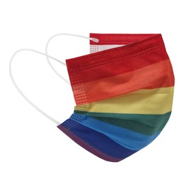 Komonee Face Mask 3 Ply Disposable Rainbow Dustproof Mouth Cover Covering For Men Women Outdoors Indoors Cycling Ski Protection (Pack of 10)