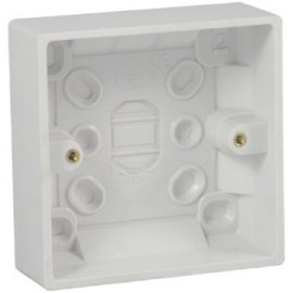 Mr. Gadget Solutions® New Single Wall Socket & Back Box Pattress Single 1 Gang 13A Switched Socket