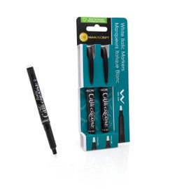 MANUSCRIPT Callicreative Italic Crafter Markers (Medium Tip (Pack of 2), White)