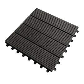 Installation Waterproof Anti-Slip Brushed Splicing WPC Floor Tiles Thick Wood Plastic for Outdoor Garden TerraceColor: Brick red, Thickness: 22mm