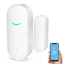 2 Pack WiFi Wireless Door Window Sensor,TUYA Smart Alarm with Free Notification APP Control Home Security Alarm System, Compatible with Alexa, Google Home, Siri