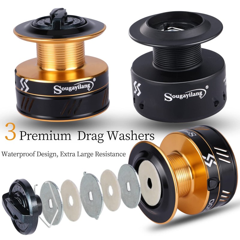 Sougayilang Carp Fishing Reel 13+1 Stainless Steel BB Bait Feeder