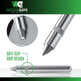 Wedge Guys nU Groove Sharpener - Golf Club Groove Sharpener, Re-Grooving Tool and Cleaner - Generate Optimal Backspin & Restore Your Old Irons - PGA Recommended Golf Groove Sharpening Tool