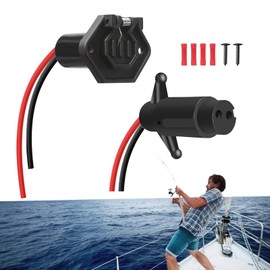 SKARORING Trolling Motor Plug & Receptacle 12V - Quick Release Bracket, Lock - Ideal for Trolling Motor & Boat Plug Mount, TMR-01