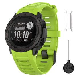Nacorulu Band Compatible With Garmin Instinct Bands,Soft Silicone Watch Bands Replacement for Garmin Instinct 2/Instinct Esports/Solar/Tide/Tactical Smartwatch (Green)