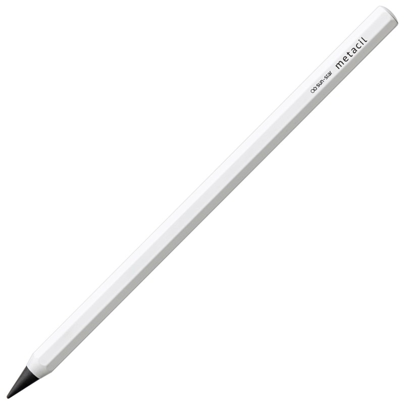 Sunstar Stationery S4541138 Metal Pencil, Hardness 2H, Metacyl, White