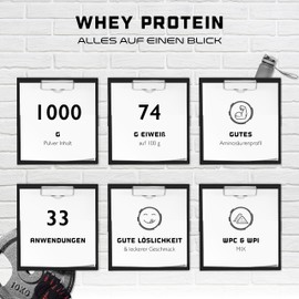 Whey Protein Complex - 1000 g (Apple Strudel) - With Isolate Content - Instant Soluble Protein Powder with BCAA & EAA - German Elite Nutrition