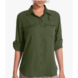Toomett 2XL Women's UPF 50 Long Sleeve UV Sun Protection Safari Shirts Outdoor Quick Dry