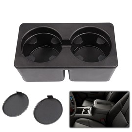G-PLUS Floor Mounted Console Dual Cup Holder Insert Compatible with Silverado 2007-2013 /Sierra / 2007-2014 Suburban/Yukon/Tahoe Center Console Beverage Drink Insert Replacement 19154712