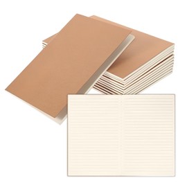 Qobobo 10er Pack Notizbuch, A5 Liniert Seiten Heft, Kraft Cover Notizbuch Softcover, Skizzenbuch, Notizbücher Tagebuch für Erwachsene und Kinder, Notizblock für Büro, Schule