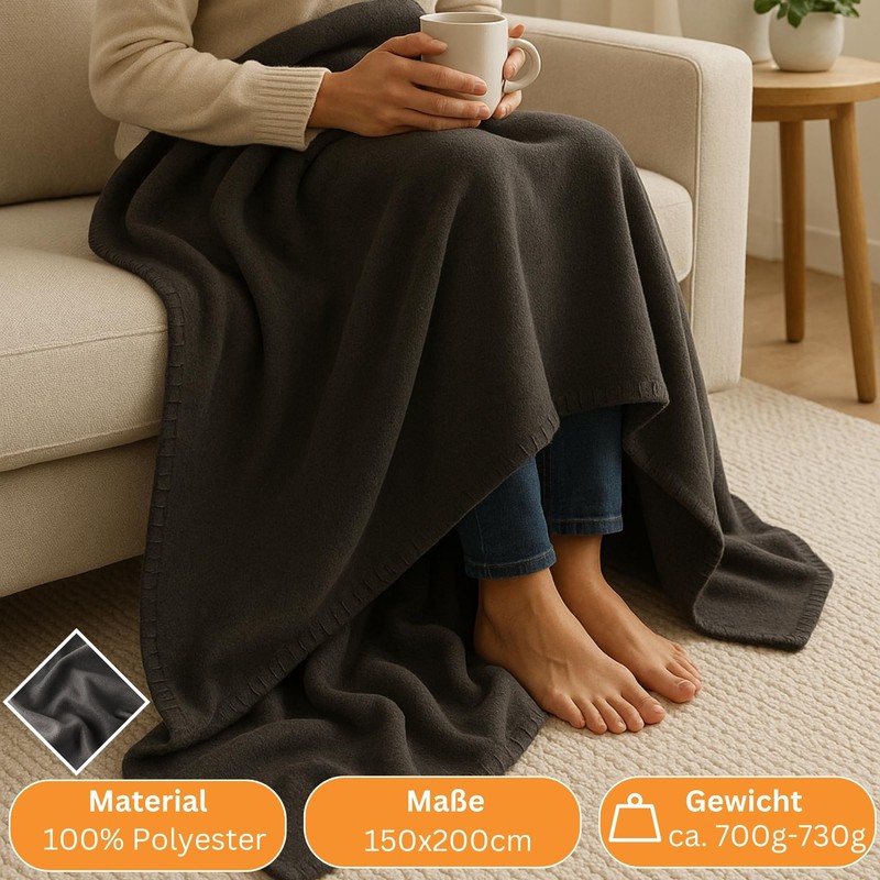 HLKauf Fleece Blanket, 150 x 200 cm, Cuddly Blanket, Fluffy,