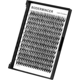 Bodermincer Lash Extension 240pcs D Curl 20D Cluster Individual Cluster Lashes (20D-D Curl-18mm)