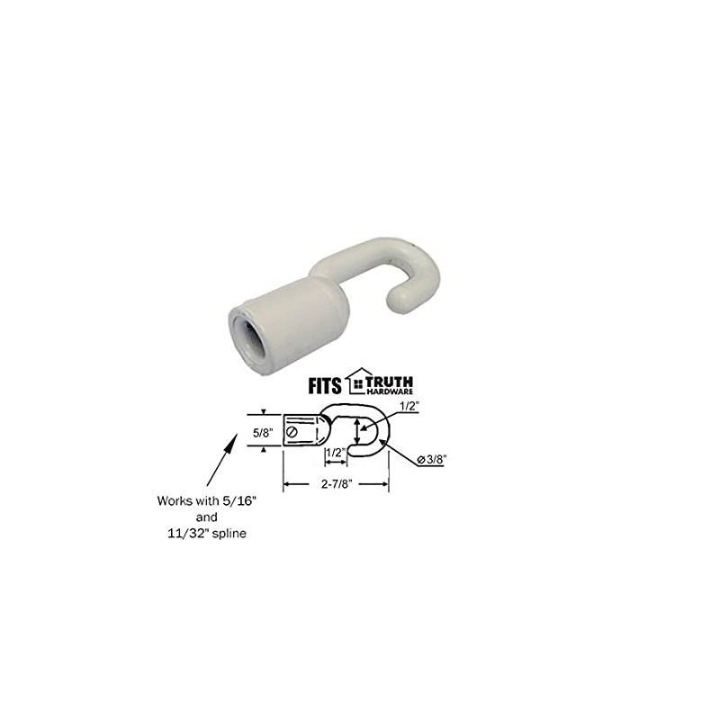 Replacement Hook Drive for Skylight and Awning Window Operators, White