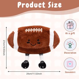FCXVXCL Rugby Ball Plushies Toy, Collectible Rugby Soft Toy Rugby Pillow Stuffed, Cute Sports Theme Plush Toy Pillow, Soft Stuffed Sports Decor Gift for Teen Girls Boys