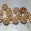 10 pcs Freshwater Pearl Flower Ball Beads, Peach color 15-17mm,