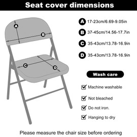 IGTOPS Chair Covers, Stretch Chair Cover, Folding Chair Cover, Velvet Folding Chair Slipcovers, Removable, Washable Fitted Cover for Dining Room Chairs, Wedding, Office, Banquets, Parties, Decoration,