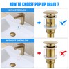 JONKEAN Bathroom Pop Up Drain with Overflow,Vanity Vessel Sink Drain