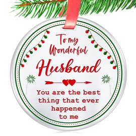 Elegant Chef Husband Christmas Ornament Gift- to My Wonderful Husband You are The Best Thing That Ever Happened to me- Xmas Celebration Gift for Him- Love Collectible Keepsake