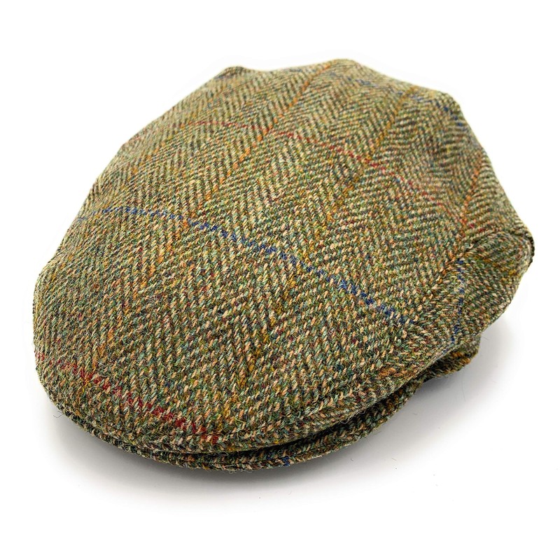 Mens Harris Tweed Flat Cap Comfort Fit Quilted Lining Made