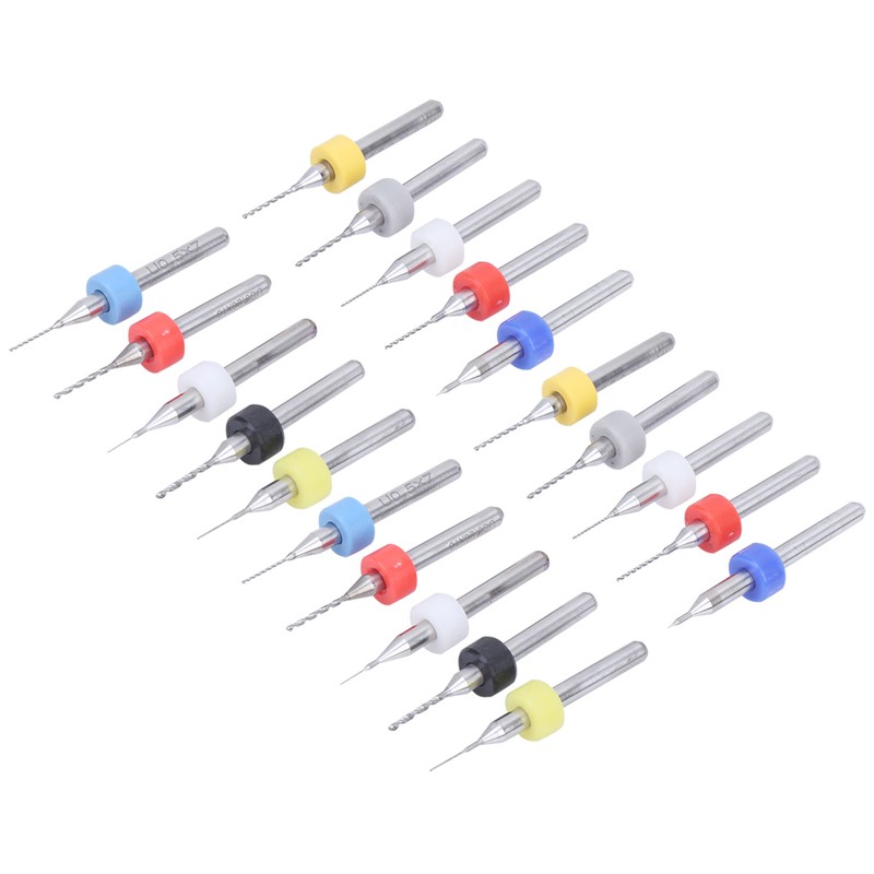 20Pcs Micro Drill Bit Set Alloy Circuit Board Mini Fixed