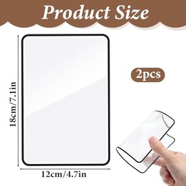 2 Pcs Magnifying for Reading 3X Flexible Plastic Magnifiers Lenses Page Flat Magnifier Lay on Pages Full Page Magnifier Sheet for Reading Small Print, Books, Maps, Patterns(7.1'' x 4.7'')