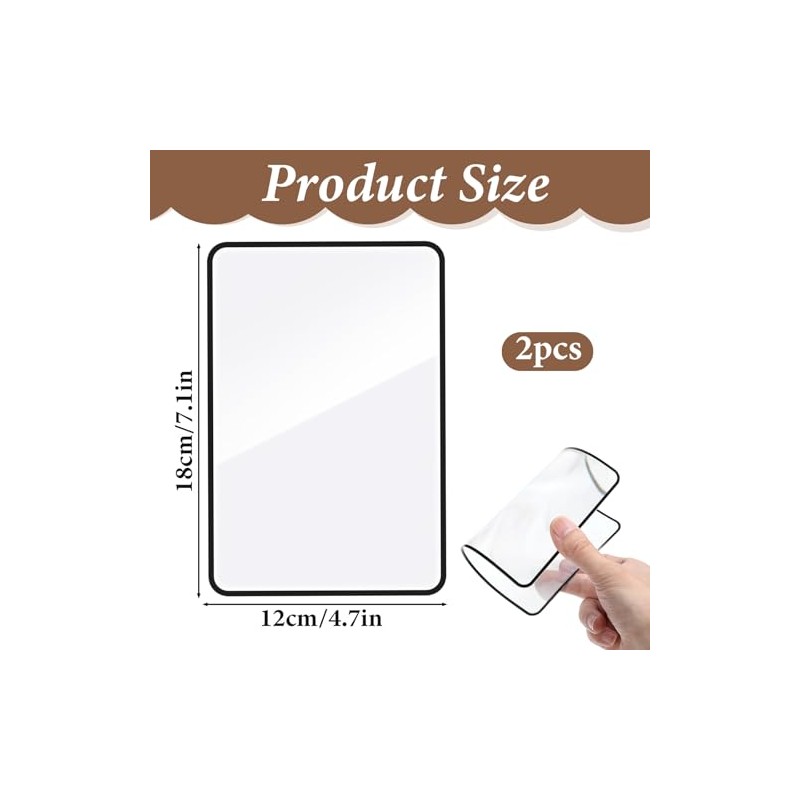 2 Pcs Magnifying for Reading 3X Flexible Plastic Magnifiers Lenses