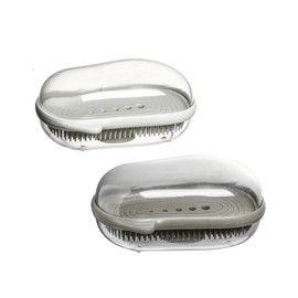 LAKYMIE Soap Dish Soap Box Soap Container Soap Box Travel Soap Holder with Lid and Cleaning Brush