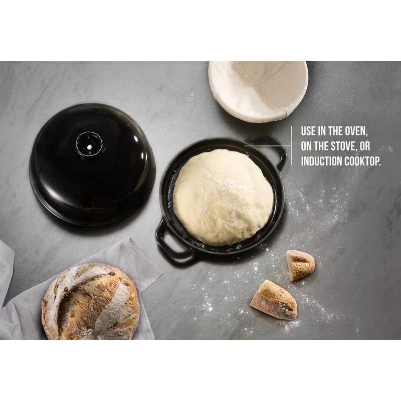 Kook Bread Oven, Sourdough Pan with Lid and Handles, Enameled