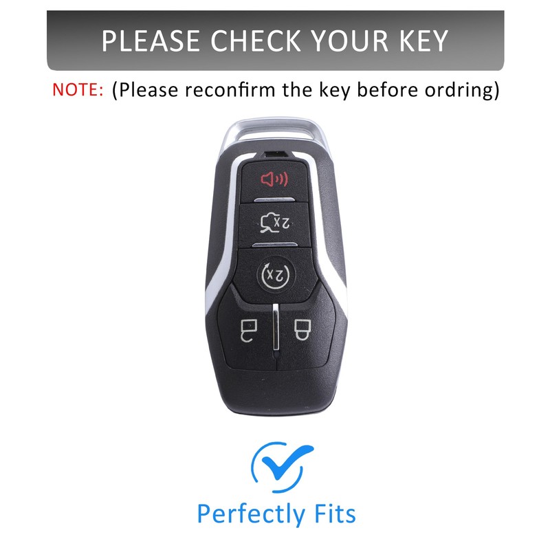 Qunzes Key Fob Cover with Heavy-duty Keychain for Ford F150
