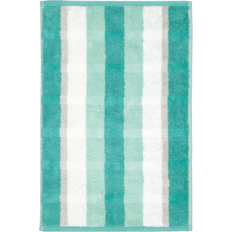Cawö Home Hand Towels Noblesse Stripe 1087 Emerald 44 Guest